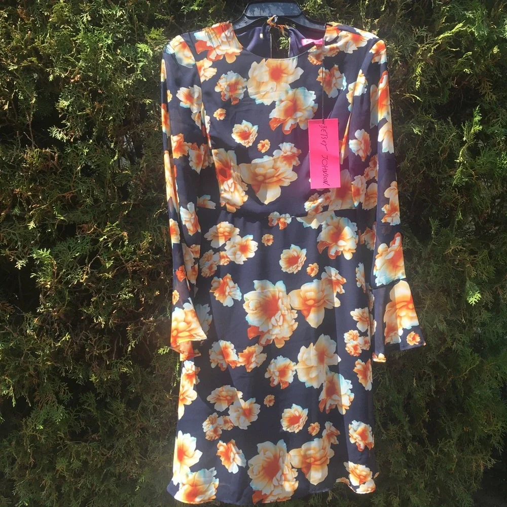 NWT Betsey Johnson Sz 2 Silky Dress - Picture 2 of 11